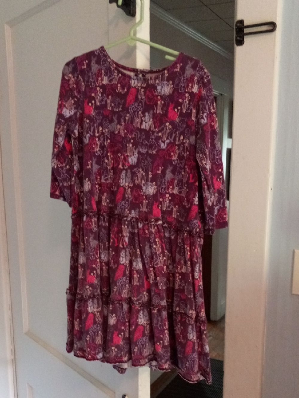Tea Collection Purple & Pink Tiered Print Dress